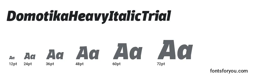 Размеры шрифта DomotikaHeavyItalicTrial