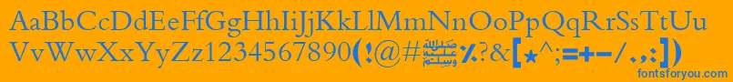 Advertisingextrabold Font – Blue Fonts on Orange Background
