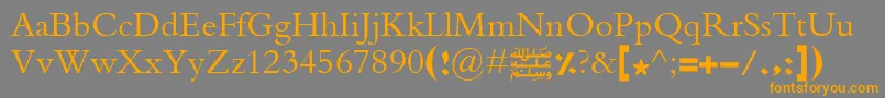 Advertisingextrabold-Schriftart – Orangefarbene Schriften auf grauem Hintergrund