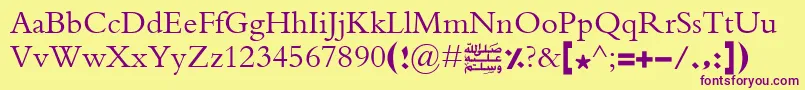 Advertisingextrabold Font – Purple Fonts on Yellow Background