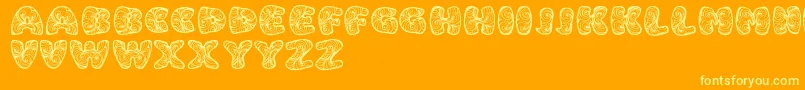 Zen3Demo Font – Yellow Fonts on Orange Background