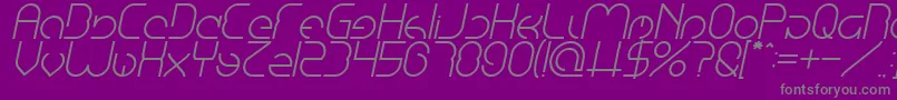 EmmiliaItalic-Schriftart – Graue Schriften auf violettem Hintergrund