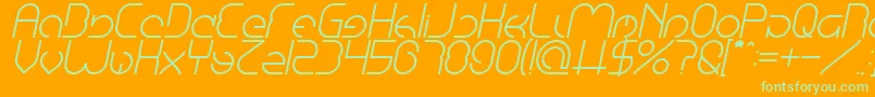 EmmiliaItalic Font – Green Fonts on Orange Background