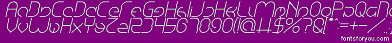 EmmiliaItalic Font – Green Fonts on Purple Background