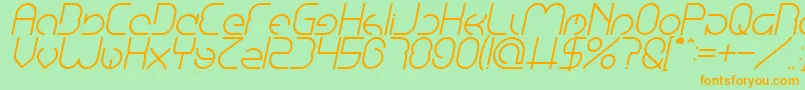 EmmiliaItalic Font – Orange Fonts on Green Background