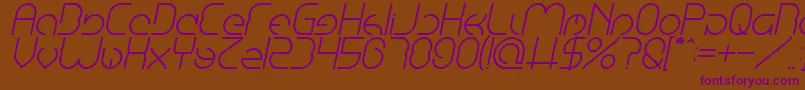 EmmiliaItalic Font – Purple Fonts on Brown Background