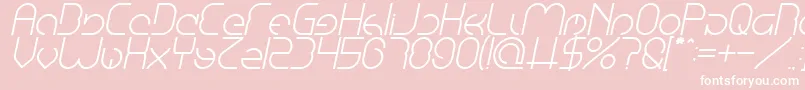 EmmiliaItalic-Schriftart – Weiße Schriften auf rosa Hintergrund