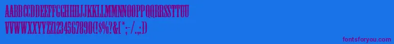 Mesquite-Schriftart – Violette Schriften auf blauem Hintergrund