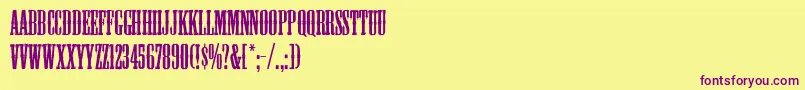 Mesquite Font – Purple Fonts on Yellow Background