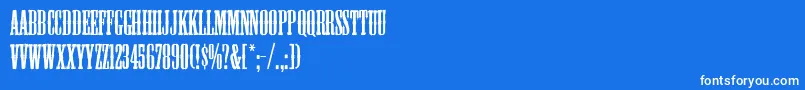 フォントMesquite – 青い背景に白い文字