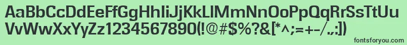 Fonte RochesterBold – fontes pretas em um fundo verde