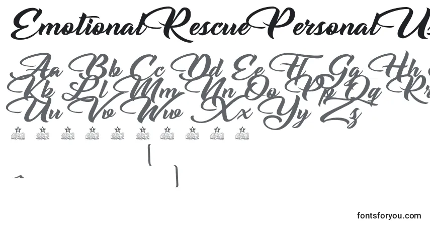 EmotionalRescuePersonalUse Font – alphabet, numbers, special characters