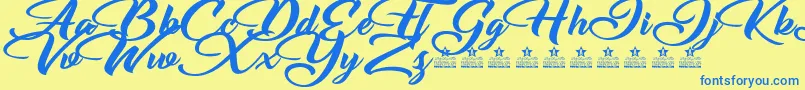 EmotionalRescuePersonalUse Font – Blue Fonts on Yellow Background