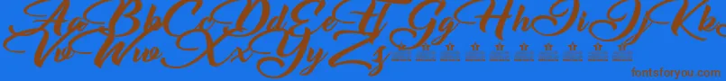 EmotionalRescuePersonalUse Font – Brown Fonts on Blue Background