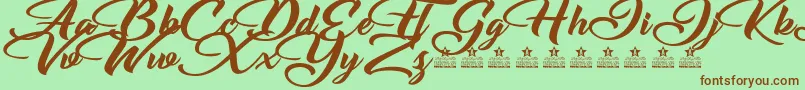 EmotionalRescuePersonalUse Font – Brown Fonts on Green Background