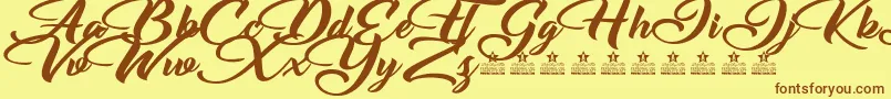 EmotionalRescuePersonalUse Font – Brown Fonts on Yellow Background