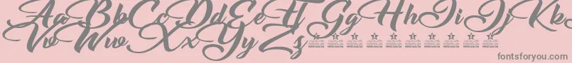 Fonte EmotionalRescuePersonalUse – fontes cinzas em um fundo rosa