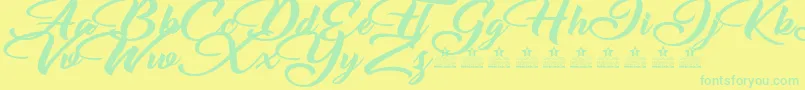 EmotionalRescuePersonalUseフォントについての詳細 フォントEmotionalRescuePersonalUse – 黄色い背景に緑の文字