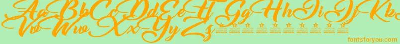 EmotionalRescuePersonalUse Font – Orange Fonts on Green Background
