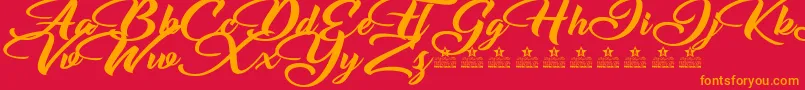 EmotionalRescuePersonalUse Font – Orange Fonts on Red Background