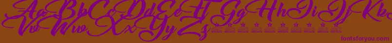 EmotionalRescuePersonalUse Font – Purple Fonts on Brown Background