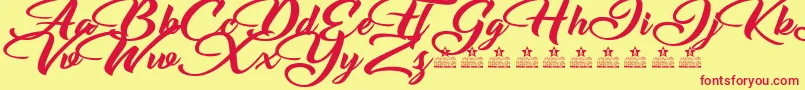 EmotionalRescuePersonalUse Font – Red Fonts on Yellow Background