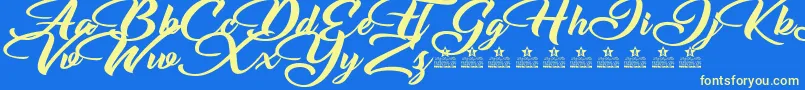 EmotionalRescuePersonalUse Font – Yellow Fonts on Blue Background