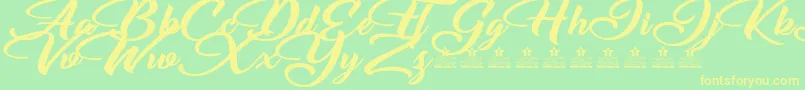 EmotionalRescuePersonalUse Font – Yellow Fonts on Green Background