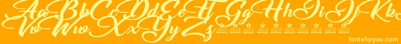 EmotionalRescuePersonalUse Font – Yellow Fonts on Orange Background