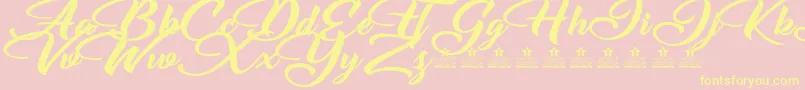 EmotionalRescuePersonalUse Font – Yellow Fonts on Pink Background