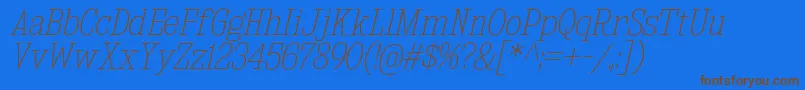 Шрифт KingsbridgeScUlIt – коричневые шрифты на синем фоне