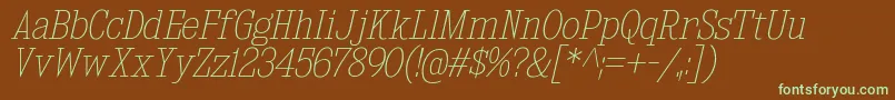 KingsbridgeScUlIt Font – Green Fonts on Brown Background