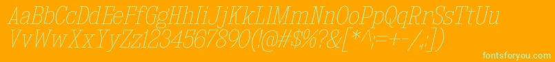 KingsbridgeScUlIt-Schriftart – Grüne Schriften auf orangefarbenem Hintergrund