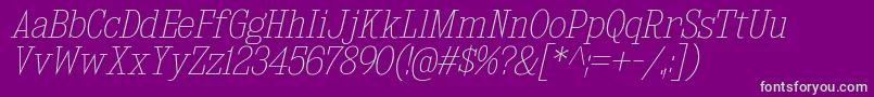 KingsbridgeScUlIt Font – Green Fonts on Purple Background