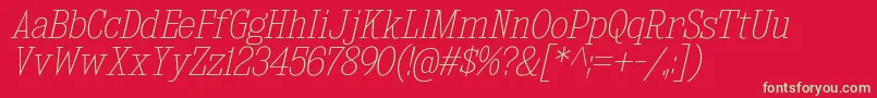 KingsbridgeScUlIt-Schriftart – Grüne Schriften auf rotem Hintergrund