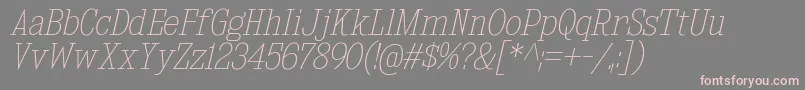 フォントKingsbridgeScUlIt – 灰色の背景にピンクのフォント