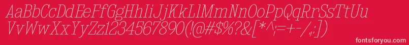 KingsbridgeScUlIt-fontti – vaaleanpunaiset fontit punaisella taustalla