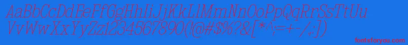 KingsbridgeScUlIt Font – Red Fonts on Blue Background