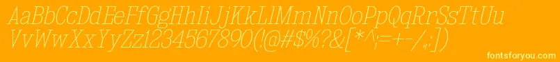 KingsbridgeScUlIt-Schriftart – Gelbe Schriften auf orangefarbenem Hintergrund