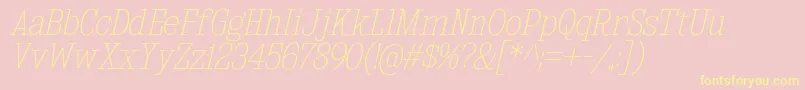 Шрифт KingsbridgeScUlIt – жёлтые шрифты на розовом фоне