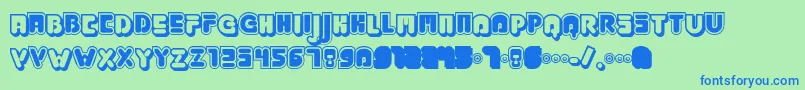 JabbieJunior Font – Blue Fonts on Green Background