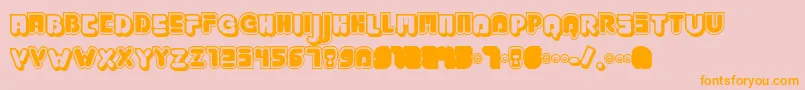 JabbieJunior-Schriftart – Orangefarbene Schriften auf rosa Hintergrund