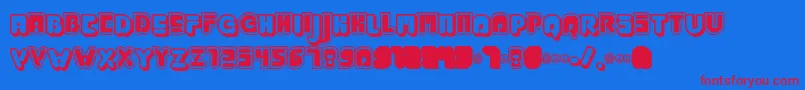 JabbieJunior Font – Red Fonts on Blue Background