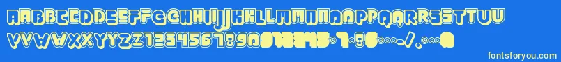 JabbieJunior Font – Yellow Fonts on Blue Background