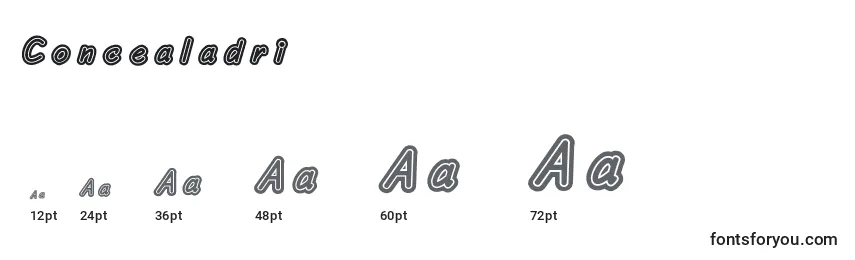 Concealadri Font Sizes