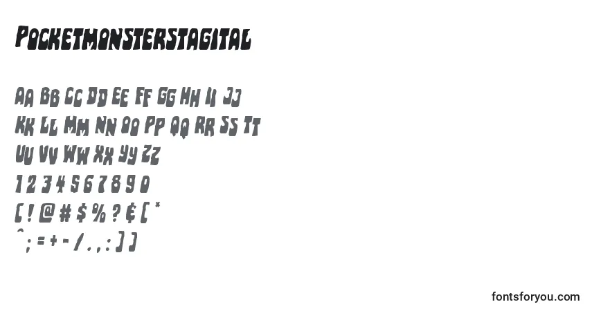 Schriftart Pocketmonsterstagital – Alphabet, Zahlen, spezielle Symbole