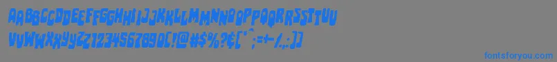 Pocketmonsterstagital Font – Blue Fonts on Gray Background