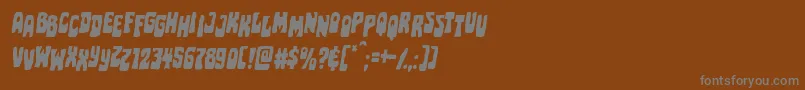 Pocketmonsterstagital Font – Gray Fonts on Brown Background