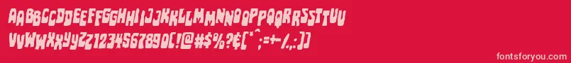 Pocketmonsterstagital Font – Pink Fonts on Red Background