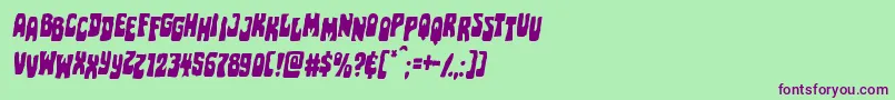 Pocketmonsterstagital Font – Purple Fonts on Green Background